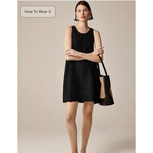J. Crew Black Linen Midi Dress size M